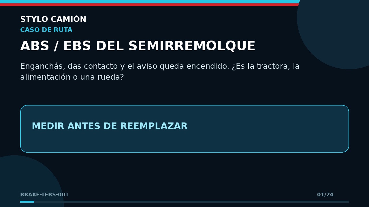 Se enciende ABS/EBS del semirremolque: alimentación, conexión o rueda.