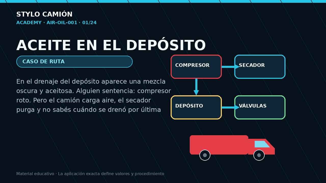 Aceite en el depósito: ¿compresor, secador o mantenimiento?
