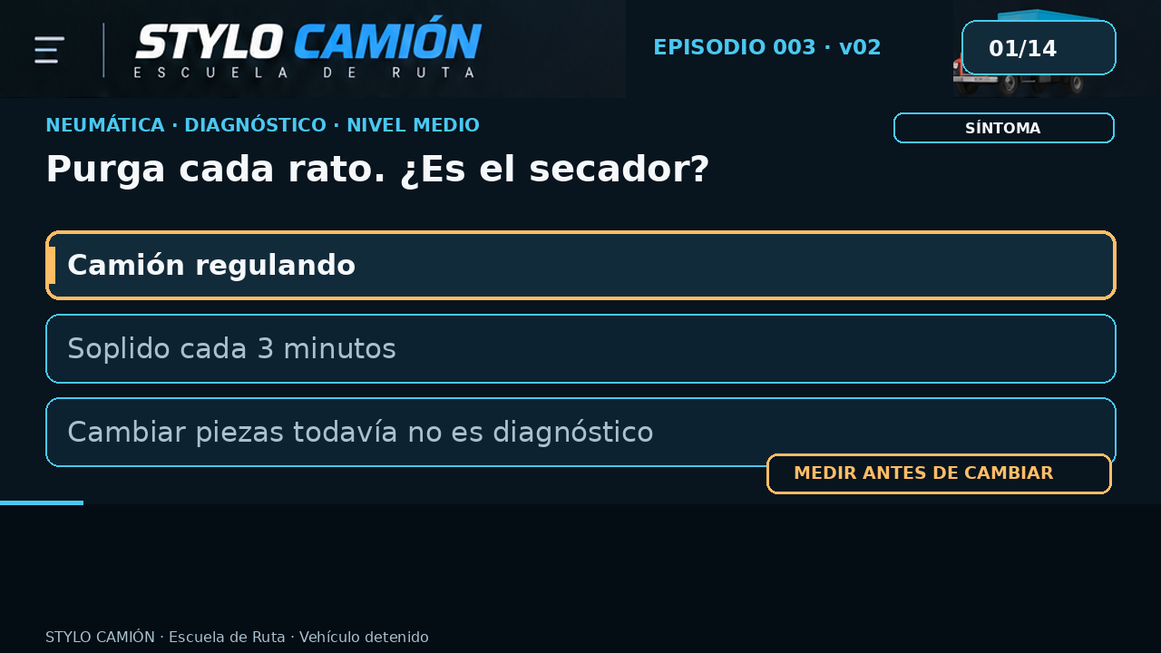 Purga cada rato. ¿Es el secador?